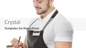  Presentation with order - Amazing slides having waiter writing down order on white background backdrop and a white colored foreground