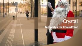  Presentation with bus station - Presentation theme enhanced with waiting at the bus station background and a coral colored foreground