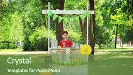  Presentation with customers - PPT layouts enhanced with waiting for customers at lemonade background and a seafoam green colored foreground