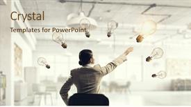  Presentation with inspiration - Beautiful PPT theme featuring waiting for inspiration to come mixed media backdrop and a soft green colored foreground