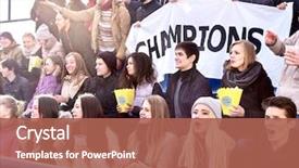  Presentation with sports fans - Theme enhanced with waiting for start of sports background and a red colored foreground