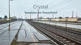  Presentation with train railway - Slides enhanced with waiting-for-the-train background and a sky blue colored foreground