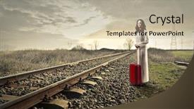  Presentation with waiting - Theme with waiting for the train background and a mint green colored foreground