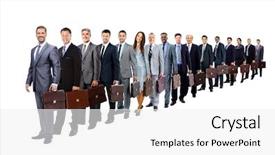  Presentation with queue - Amazing slides having waiting for their turn people backdrop and a white colored foreground