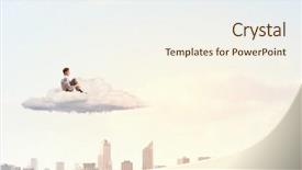  Presentation with isolation - Theme enhanced with find god - businessman in isolation background and a sky blue colored foreground