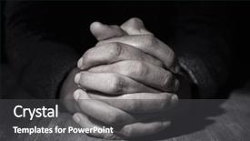  Presentation with god - Presentation theme consisting of call god - closeup of the hands background and a dark gray colored foreground