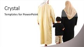  Presentation with muslim family - Amazing presentation theme having happy muslim family backdrop and a white colored foreground