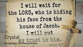  Presentation with wait - Audience pleasing PPT layouts consisting of i will put my trust backdrop and a mint green colored foreground