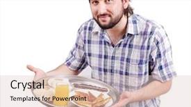  Presentation with muslim prayer - Presentation theme featuring fasting prayer - young muslim man with prepared background and a lemonade colored foreground