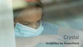  Presentation with covid - PPT theme having waiting-in-quarantine-for-covid background and a light gray colored foreground