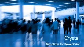  Presentation with waiting line - Colorful PPT theme enhanced with waiting line - passenger at the airport backdrop and a ocean colored foreground