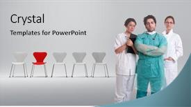  Presentation with waiting line - Audience pleasing PPT layouts consisting of waiting line - surgeon and his team backdrop and a light gray colored foreground
