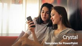  Presentation with little girls birthday - PPT layouts consisting of waiting room - two girls sitting background and a tawny brown colored foreground