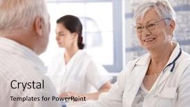  Presentation with old man and music - Beautiful theme featuring waiting s - senior doctor consulting with old backdrop and a lemonade colored foreground