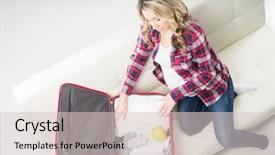  Presentation with pregnant woman - Theme enhanced with waiting s - young attractive pregnant woman packing background and a lemonade colored foreground