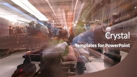  Presentation with departure board - Cool new theme with waiting to board the plane backdrop and a violet colored foreground