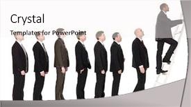  Presentation with waiting line - PPT theme having waiting to climb a ladder background and a white colored foreground