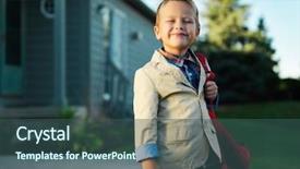  Presentation with grit school - Beautiful PPT theme featuring waiting to go to school backdrop and a ocean colored foreground