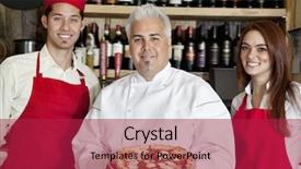  Presentation with wait - Amazing slides having waitress bar - portrait of a happy chef backdrop and a  colored foreground