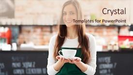  Presentation with waitress - Cool new PPT layouts with travel casual outfits with camera backdrop and a gray colored foreground