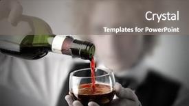  Presentation with wine industry - Presentation having waitress pouring red wine background and a gray colored foreground