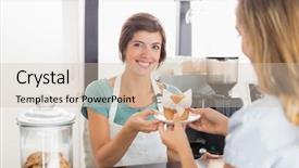  Presentation with customer service face of pretty - Colorful PPT layouts enhanced with beautiful fireworks in a residential area during the new year s night backdrop and a tawny brown colored foreground.