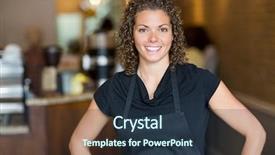  Presentation with waitress - Amazing slide set having waitress standing in espresso bar backdrop and a tawny brown colored foreground