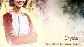  Presentation with wooden cross against the sky - Audience pleasing PPT theme consisting of white background against room backdrop and a cream colored foreground