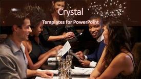  Presentation with peace order - Slide set enhanced with waitress takes order in restaurant background and a wine colored foreground