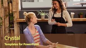  Presentation with order - Presentation featuring waitress taking order background and a tawny brown colored foreground