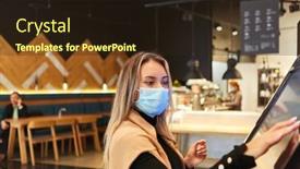  Presentation with waitress - Colorful presentation theme enhanced with waitress-with-mun-protection backdrop and a wine colored foreground