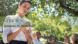 Presentation with order - Audience pleasing PPT layouts consisting of waitress-writing-order-on-notepad backdrop and a yellow colored foreground