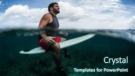  Presentation with wave - Cool new slide deck with waits the wave on line backdrop and a forest green colored foreground