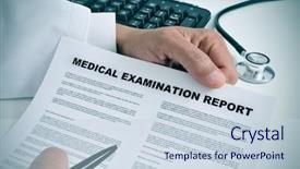  Presentation with doctor office - Slide set with waiver - doctor in his office showing background and a  colored foreground