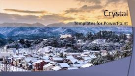  Presentation with japan - Beautiful PPT theme featuring wajima ishikawa japan town skyline backdrop and a lemonade colored foreground