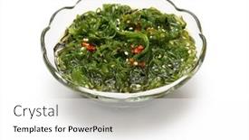  Presentation with seaweed - Presentation theme having wakame-seaweed-salad-japanese-food background and a white colored foreground