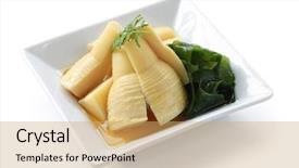  Presentation with bamboo - Presentation design having wakatakeni simmered young bamboo shoots background and a  colored foreground