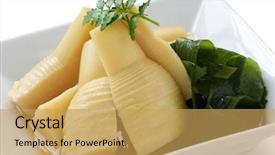  Presentation with bamboo - Presentation design having wakatakeni simmered young bamboo shoots background and a yellow colored foreground