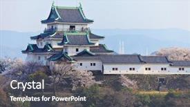  Presentation with japan castle - Beautiful slides featuring wakayama castle in japan backdrop and a gray colored foreground
