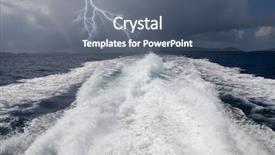  Presentation with heads - Presentation theme consisting of yacht stormy sea - wake from a high-speed boat background and a gray colored foreground