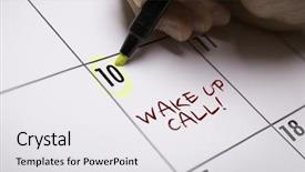  Presentation with wake up call - Slide deck having wake up call background and a white colored foreground