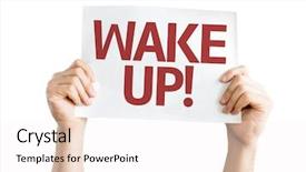  Presentation with skin care natural yellow and white - Presentation theme with work week clock - wake up card isolated background and a white colored foreground