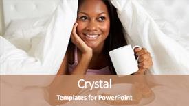  Presentation with breakfast - Cool new presentation theme with wake up morning - woman enjoying breakfast in bed backdrop and a coral colored foreground