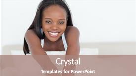  Presentation with being a single woman - Slides having wake up morning - woman sitting on her bed background and a coral colored foreground