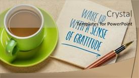  Presentation with positivity - Audience pleasing slide set consisting of wake-up-with-a-sense backdrop and a soft green colored foreground