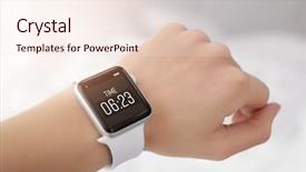  Presentation with gps tracker - Colorful slide set enhanced with wakeapp - female hand with sleep tracker backdrop and a  colored foreground