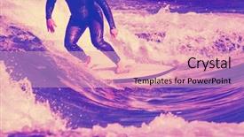  Presentation with retro television old vintage tv - PPT theme with wakeapp - surfer riding a wave background and a lemonade colored foreground