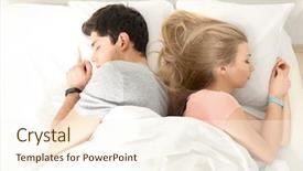 Presentation with sleep and dream - Slides enhanced with wakeapp - young couple with sleep trackers background and a  colored foreground