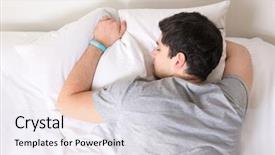  Presentation with gps tracker - Cool new slide set with wakeapp - young man with sleep tracker backdrop and a  colored foreground