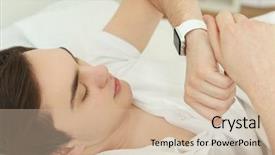  Presentation with sleep and dream - Presentation theme enhanced with wakeapp - young man with sleep tracker background and a  colored foreground